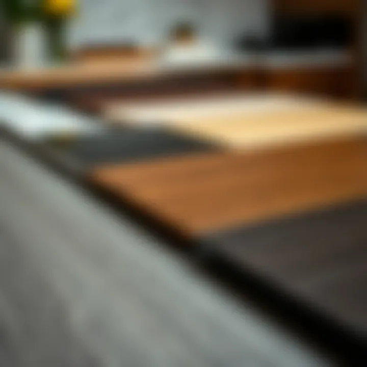 Samples of various laminate material finishes and textures