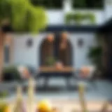 Elegant outdoor dining set featuring a modern design