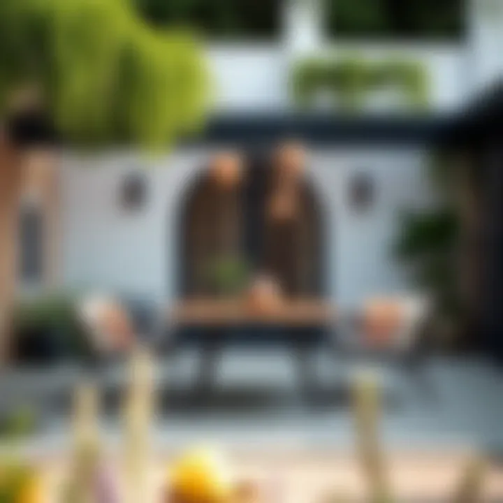 Elegant outdoor dining set featuring a modern design