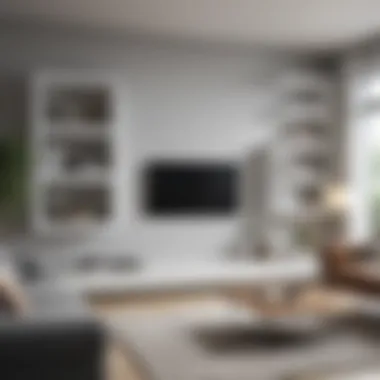 Contemporary Design with Floating Cube Shelves Stylish floating cube shelves in a modern living room