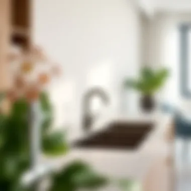 Modern Elegance: Brown Double Sink in Kitchen Elegant brown double sink in a modern kitchen setup