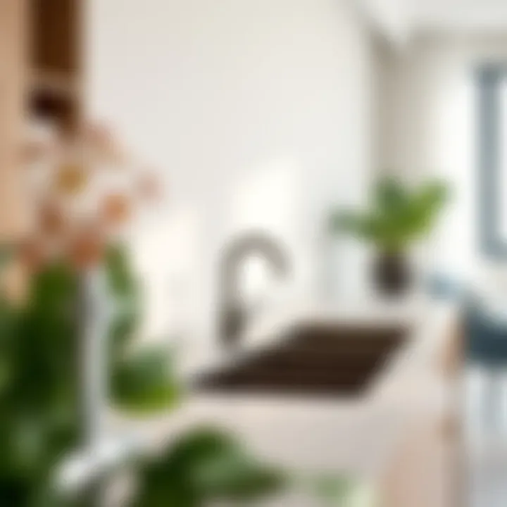 Modern Elegance: Brown Double Sink in Kitchen Elegant brown double sink in a modern kitchen setup