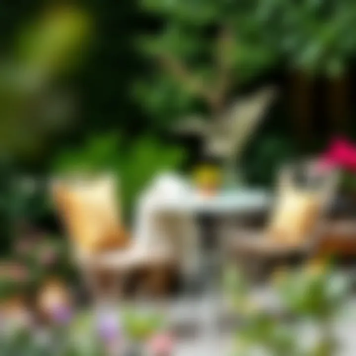 Charming bistro set adorned with decorative elements