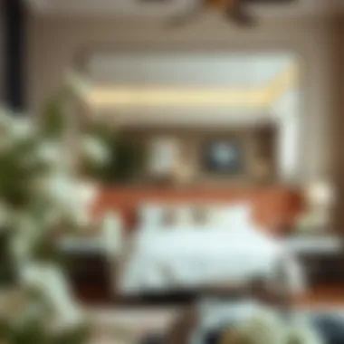 A long mirror creating an illusion of space in a cozy bedroom