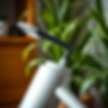 Close-up of the ergonomic design of the long reach waterer