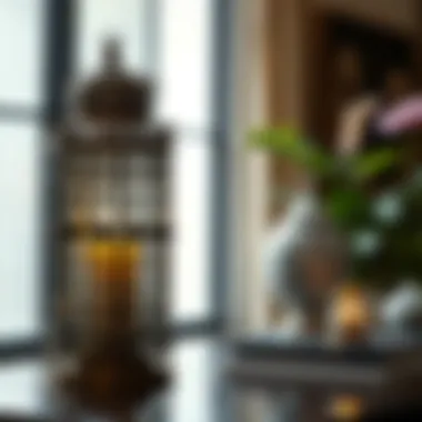 Elegance in Metal Lantern Design Intricately designed metal table lantern showcasing craftsmanship