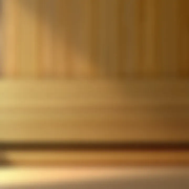 Close-up view of textured bamboo cabinet surface