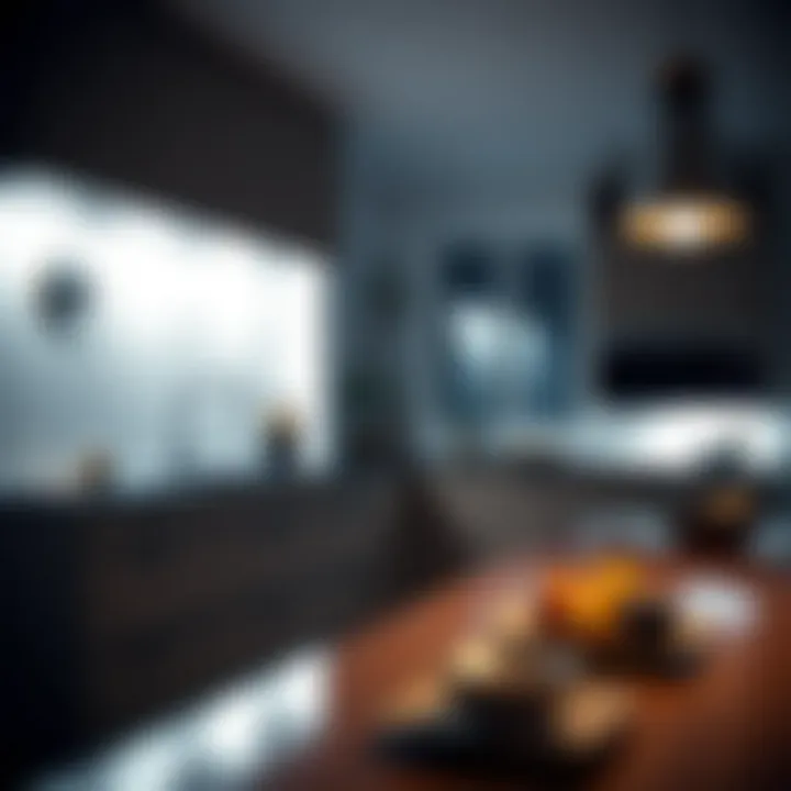 A beautifully designed kitchen showcasing ambient motion sensor lighting