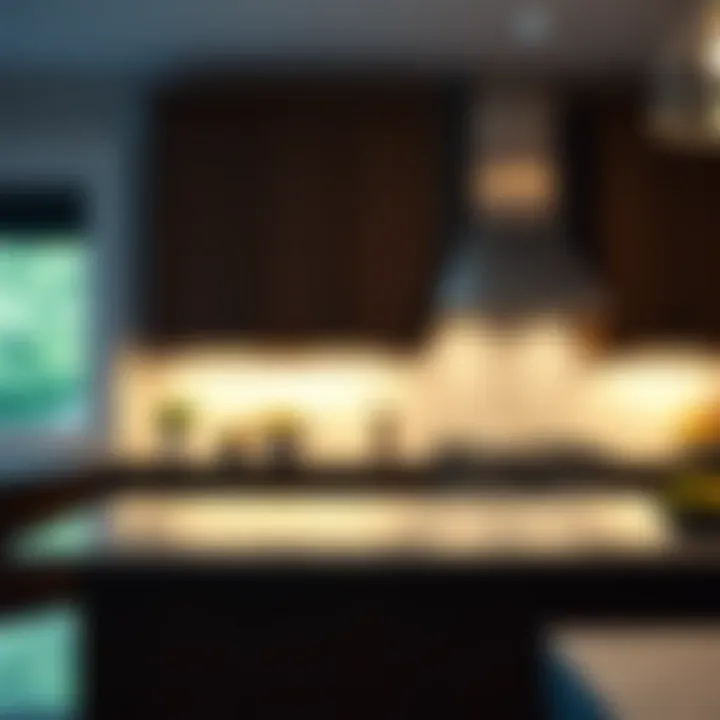 Close-up on motion sensor technology integrated into cabinetry