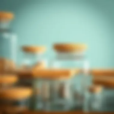 Showcasing Sustainable Materials Sustainable materials highlighted in a collection of glass containers with cork lids
