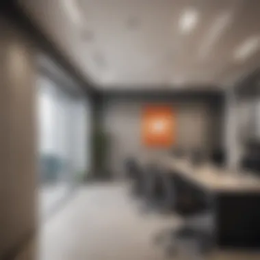 Commercial Office with Acoustic Panels Commercial office with acoustic panels enhancing productivity and reducing noise