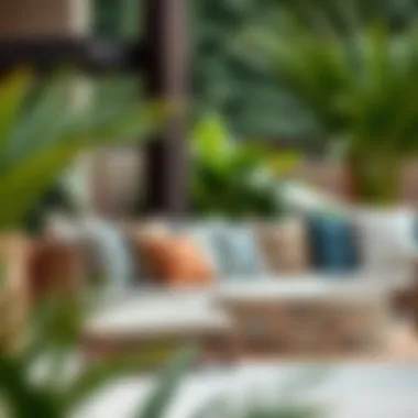 Luxurious patio cushion set arranged elegantly