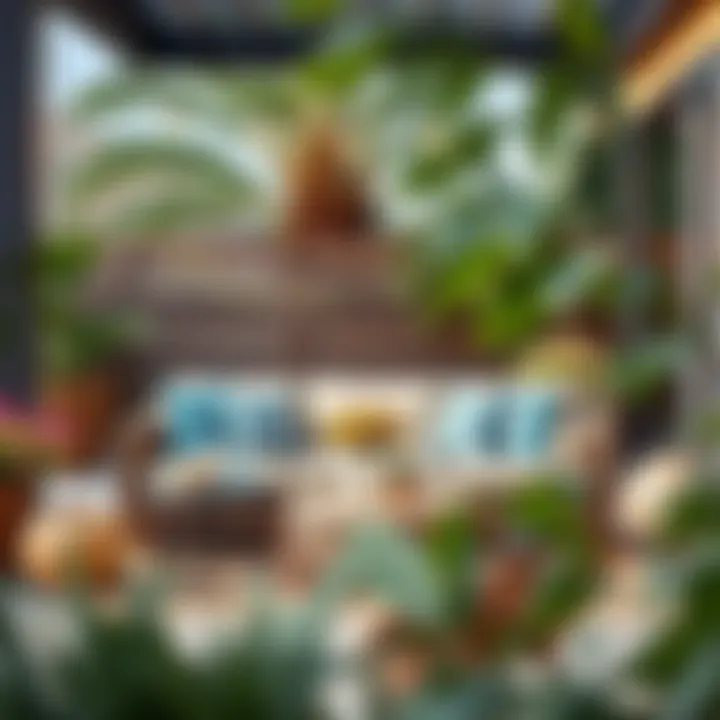 Stylish outdoor space featuring a well-designed patio cushion set