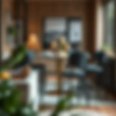 Cozy Setup with Pub Height Table Charming pub height table arrangement in a cozy space