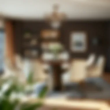 Elegant Dining Setup with Pub Height Table Elegant pub height table set in a modern dining area