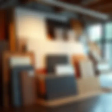 Various materials used in backboard construction displayed artistically