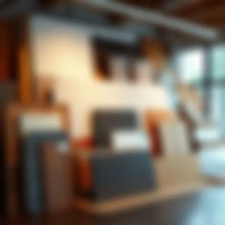 Various materials used in backboard construction displayed artistically