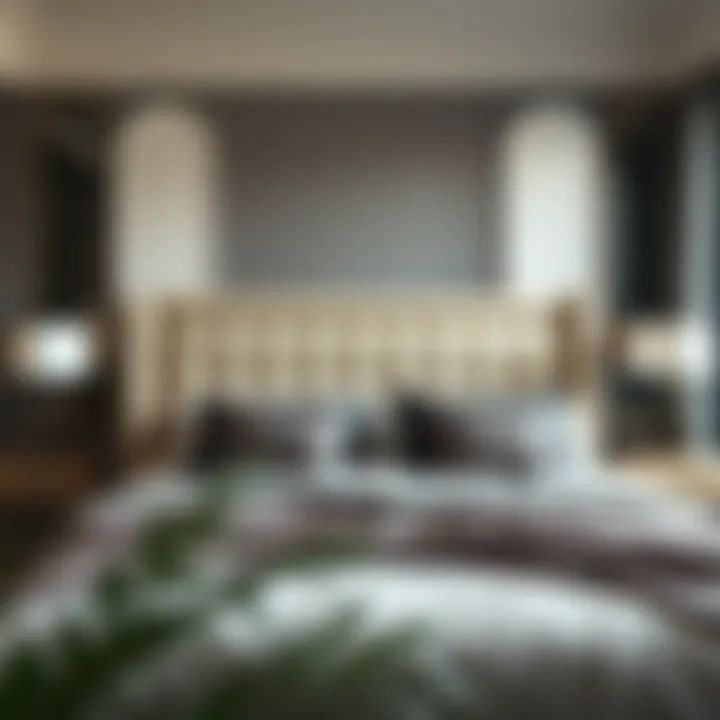 Modern upholstered backboard in a stylish bedroom setting