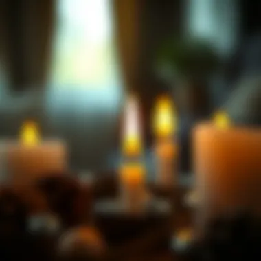 Close-up of a realistic flickering candle demonstrating its flame effect