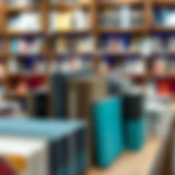 Creative arrangement of books in a retail setting