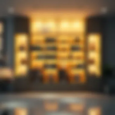 Modern bookcase design with integrated lighting