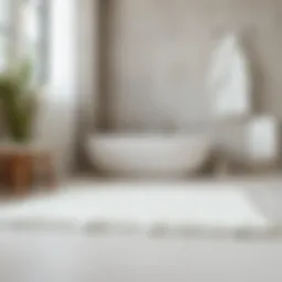 Elegant shower rug showcasing water absorption capability