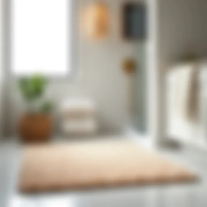 Illustration of maintenance tips for shower rugs