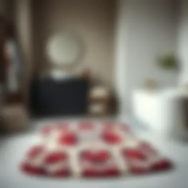 Stylish bathroom setting with an aesthetically pleasing shower rug