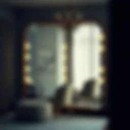 Elegant large mirror in a stylish dressing room