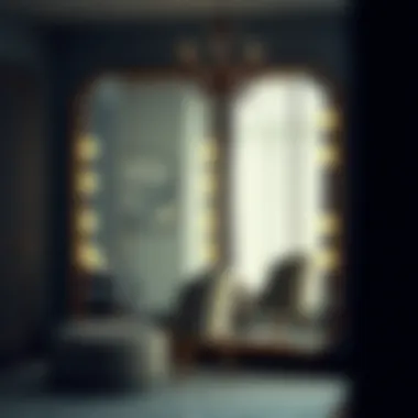 Elegant large mirror in a stylish dressing room