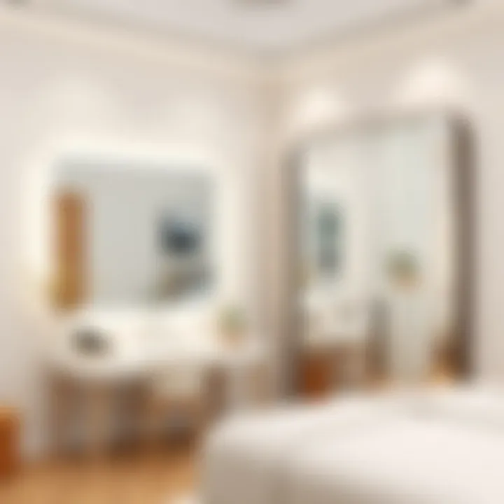 Modern dressing room showcasing innovative mirror designs