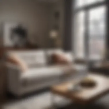 Cozy Living Room with Integrated Sofa Bed A cozy living room featuring a beautifully integrated sofa bed