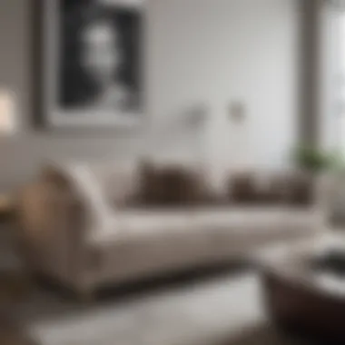 Luxurious Sofa Bed in a Chic Setting A luxurious sofa bed showcasing elegant design in a stylish New York apartment