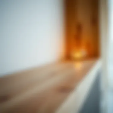 Close-up of materials used for floating shelf construction