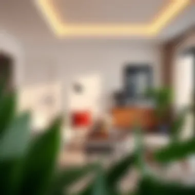 Elegant design of a square side table in a modern living room