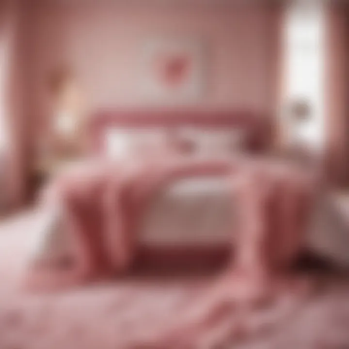 Pink furry carpet enhancing a cozy bedroom atmosphere