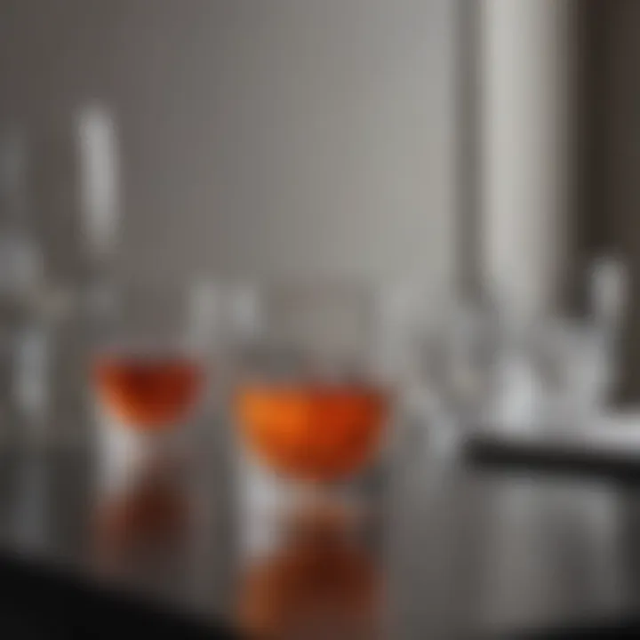 Modern minimalist glassware set on a stylish table