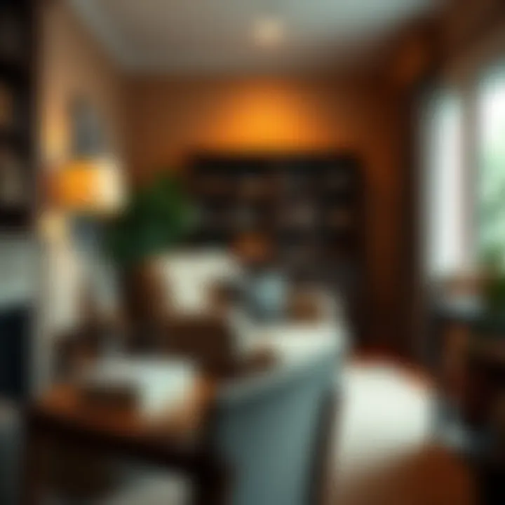 Comfortable swivel chair in a cozy reading nook