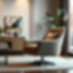 Elegant swivel comfy chair in a modern living room setting