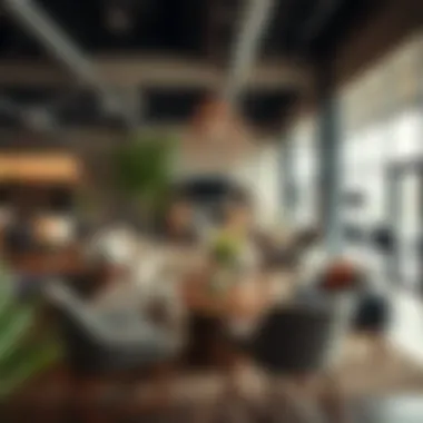 Sustainable furniture materials displayed in a showroom