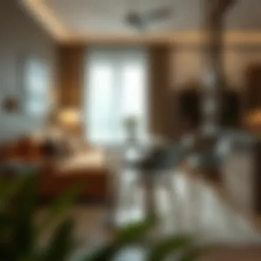 Aesthetic Bar Stool and Table Set in Living Area Aesthetic arrangement of bar stool and table set in a cozy living area