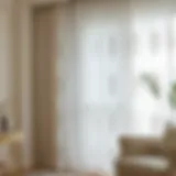 Elegant sheer white curtains with intricate embroidery