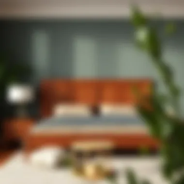Elegant Wooden Flat Top Bed Frame Elegant wooden flat top bed frame in a cozy setting