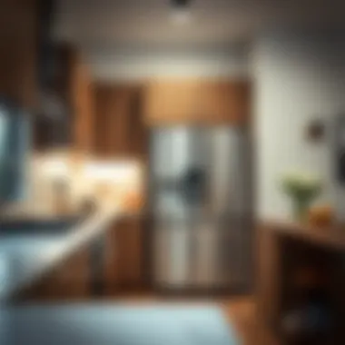 Modern kitchen cabinet and refrigerator integration