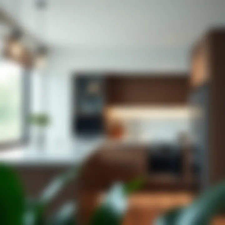 Trendy kitchen layout showcasing integrated appliances