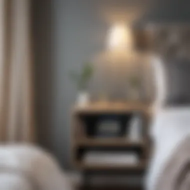 Functional Bedside Table Bookshelf in Modern Bedroom Modern bedroom featuring a functional bedside table bookshelf