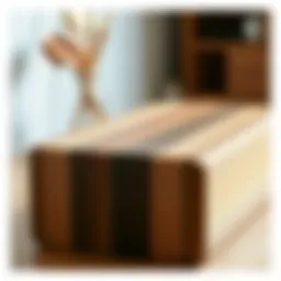 Elegant wooden chopping block showcasing craftsmanship and grain patterns