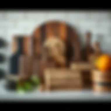 Variety of chopping blocks arranged artistically on a countertop