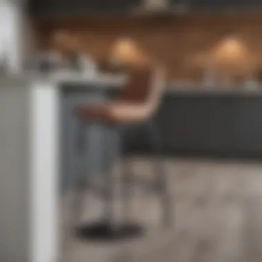 Modern Elegance: Swivel Bar Stool in Contemporary Kitchen Elegant swivel bar stool in a modern kitchen setting