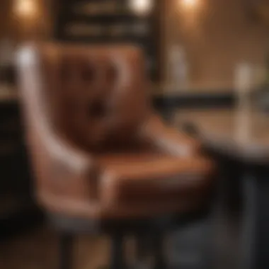 Luxurious Leather: A Statement Piece in Bar Seating Luxurious leather swivel bar stool with intricate detailing